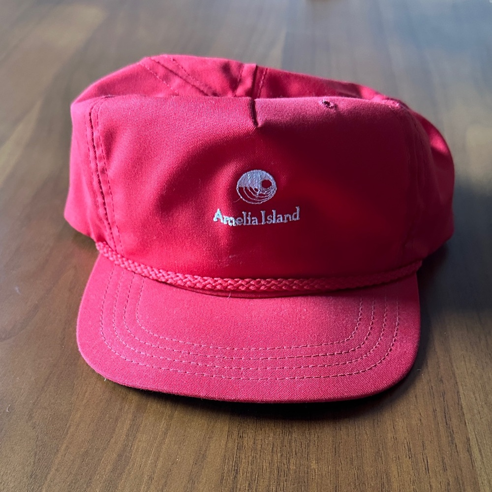 Extremely Rare Vintage Amelia Island Plantation Red Hat with Rope